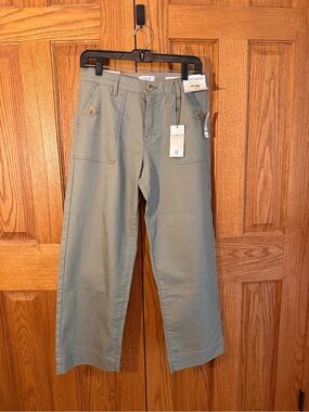 Curve Label Wide-Leg Women’s Pants in Sage Green
